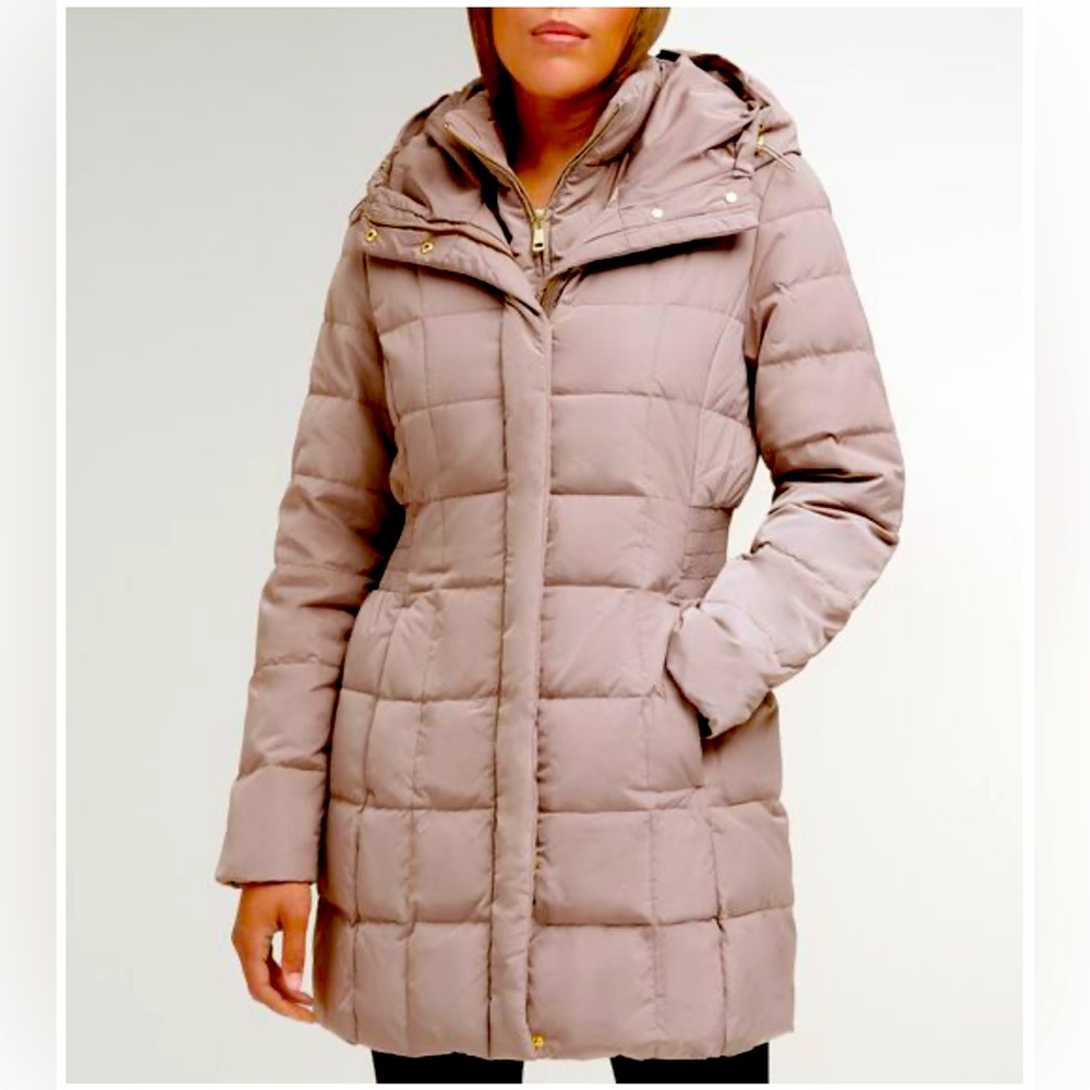 COLE HAAN 32” HOODED PUFFER COAT
